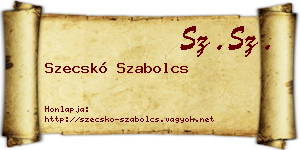 Szecskó Szabolcs névjegykártya