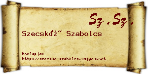 Szecskó Szabolcs névjegykártya