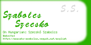 szabolcs szecsko business card